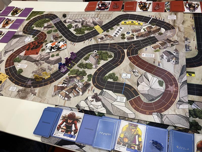 [Granfondo - the gameboard and team boards]