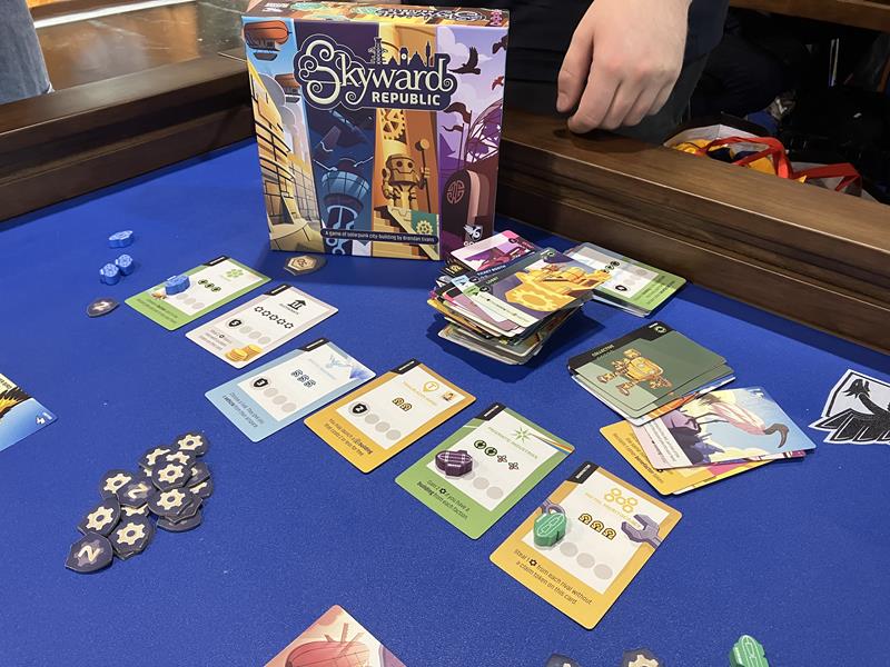 [Skyward Republic - Benefactor cards and game box]